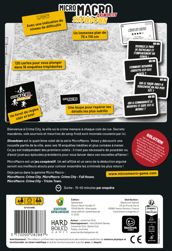Micro Macro - Crime City : Showdown, Le coeur des cartes
